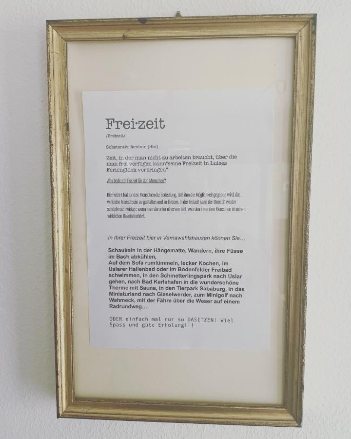 Luises Ferienglueck Lägenhet Vernawahlshausen Exteriör bild